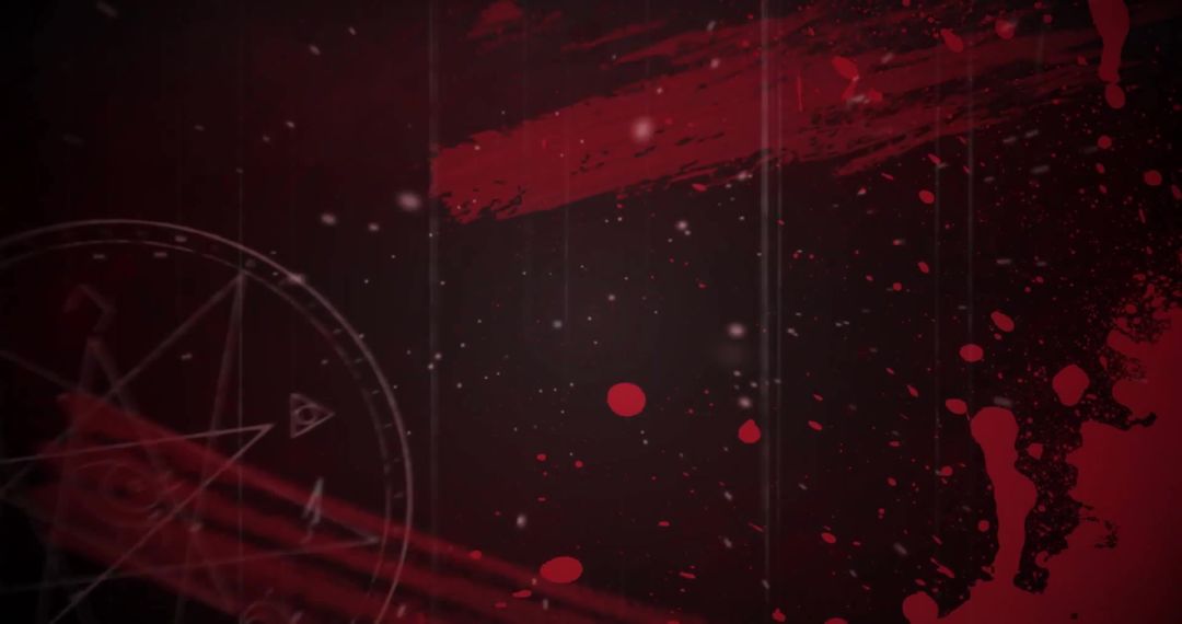 Abstract Red and Black Digital Art with Geometric Patterns