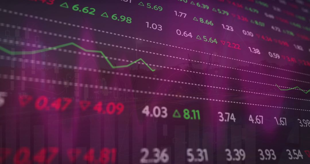 Financial Data Graph Representation with Pink Overlay