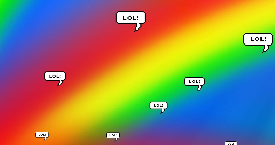 Rainbow Background with LOL Speech Bubbles - Free Images, Stock Photos and Pictures on Pikwizard.com