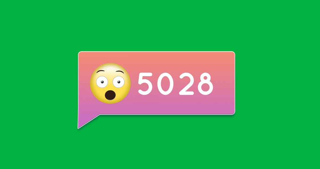 Surprised Emoji with Message Count on Vibrant Background
