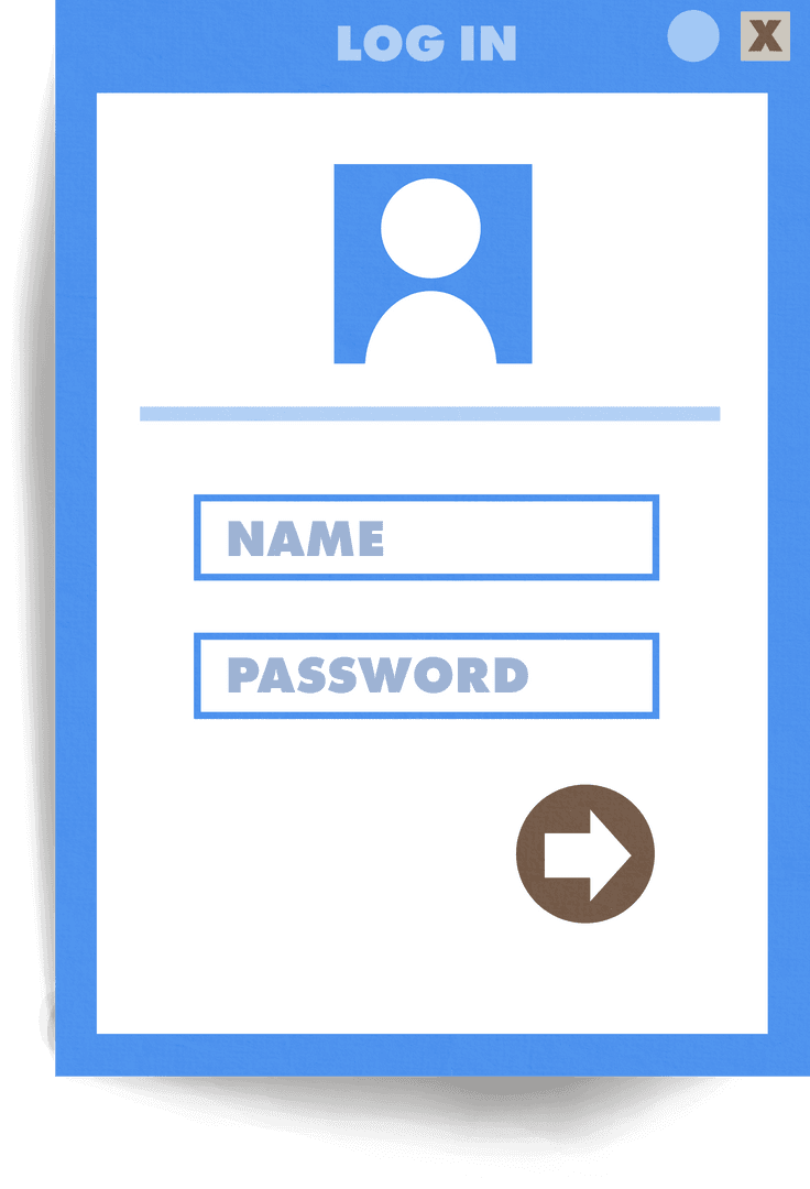 Transparent Log In Interface Vector Illustration Mockup