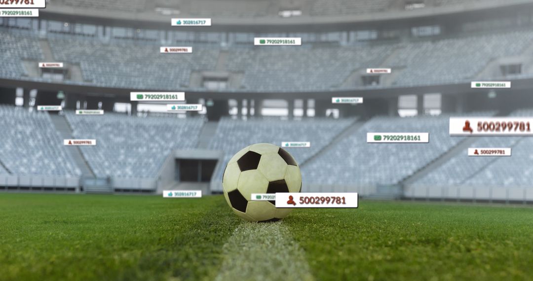 Digital Interaction on Football Field with Social Media Icons