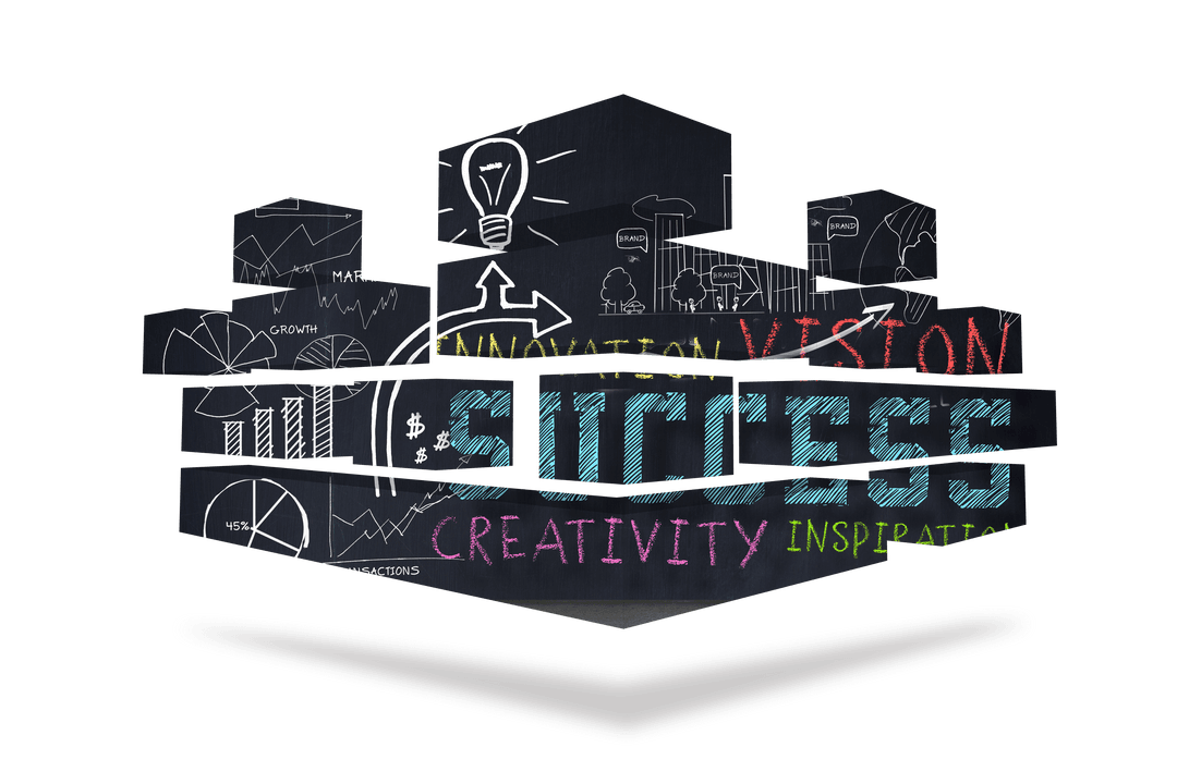 Transparent Innovation Success Concept with Creativity Elements