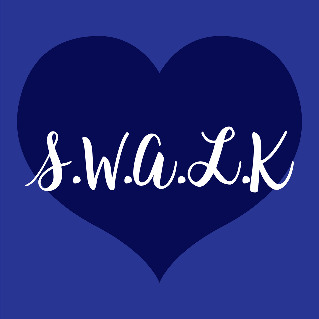 SWALK Text on Heart Illustration Transparent Background