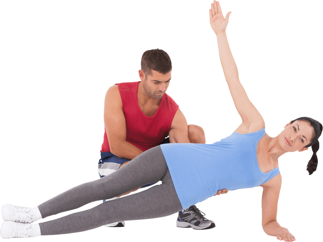 Couple Doing Fitness Training Exercise Transparent Background