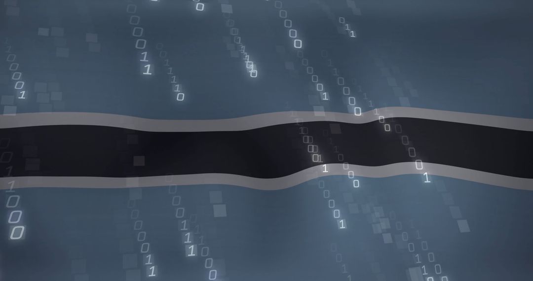 Digital Processing Over Botswana Flag Conceptual Art
