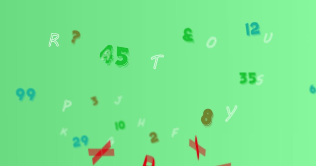 Dynamic Symbols and Numbers on Green Background