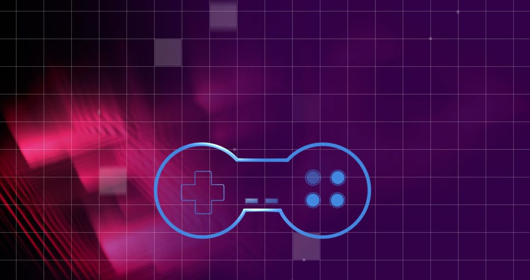 Retro Game Controller Icon on Futuristic Grid Background - Free Images, Stock Photos and Pictures on Pikwizard.com