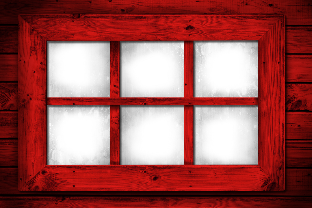 Retro Red Wooden Window Frame With Glass Panes On Transparent Background - Download Free Stock Images Pikwizard.com