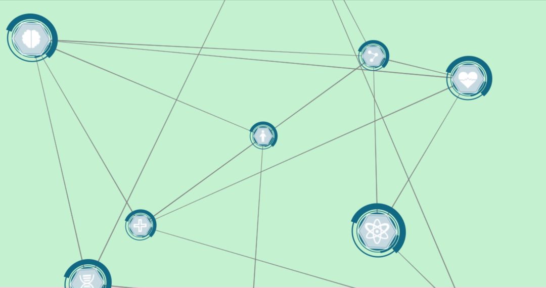 Digital Network Connections with Abstract Technology Icons