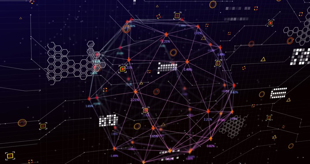 Digital Globe with Cyberspace Elements and Data Markers