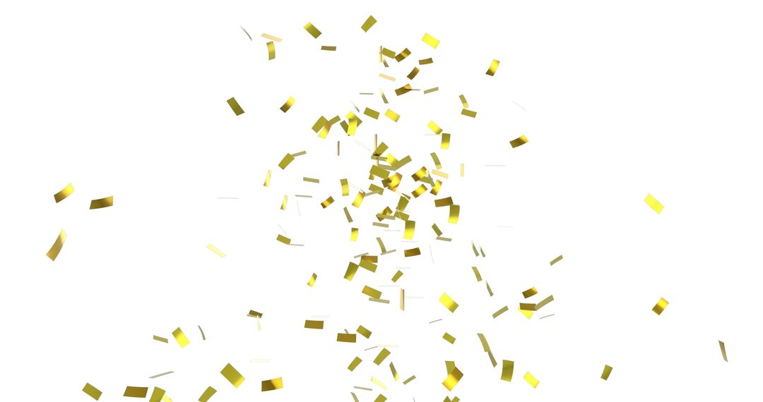 Gold Confetti Falling Against White Background Celebration - Free Images, Stock Photos and Pictures on Pikwizard.com