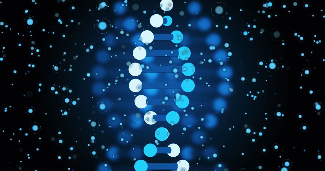 Digital Representation of DNA Structure with Blue Molecular Patterns