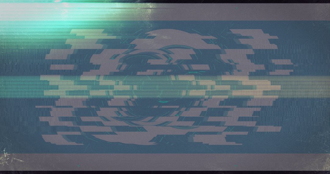 Futuristic Digital Glitch Texture with Scanners and Light Trails