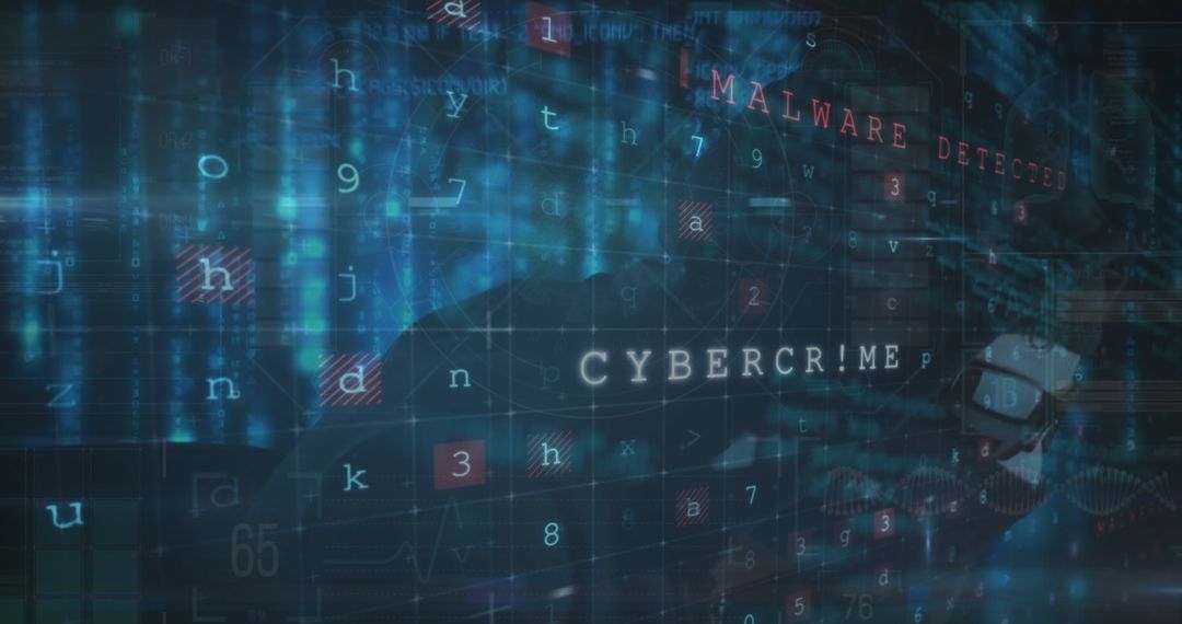 Cybersecurity Concept Illustration with Digital Elements