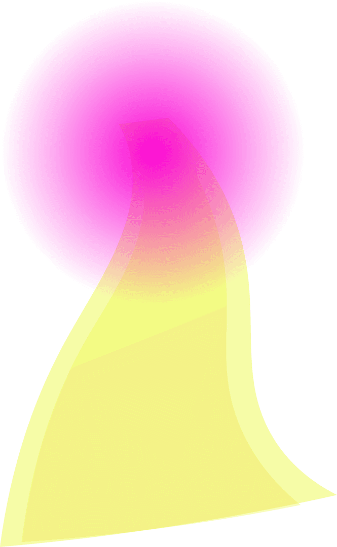 Abstract Vibrant Sun Emitting Flowing Yellow Beam with Transparent Background