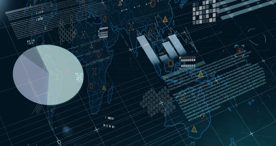 Abstract Digital Interface with Global Data Visualization - Free Images, Stock Photos and Pictures on Pikwizard.com
