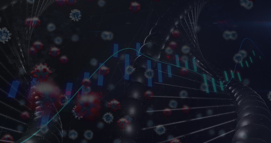 Futuristic Medical Data Visualization with DNA Strands