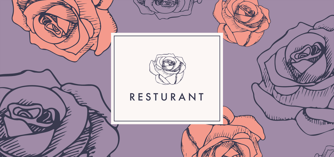 Transparent Restaurant Logo Template with Floral Motif