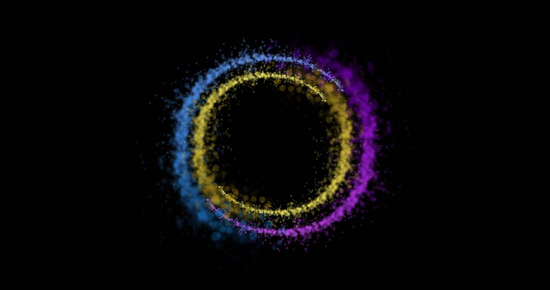 Colorful Light Circles on Black Abstract Background