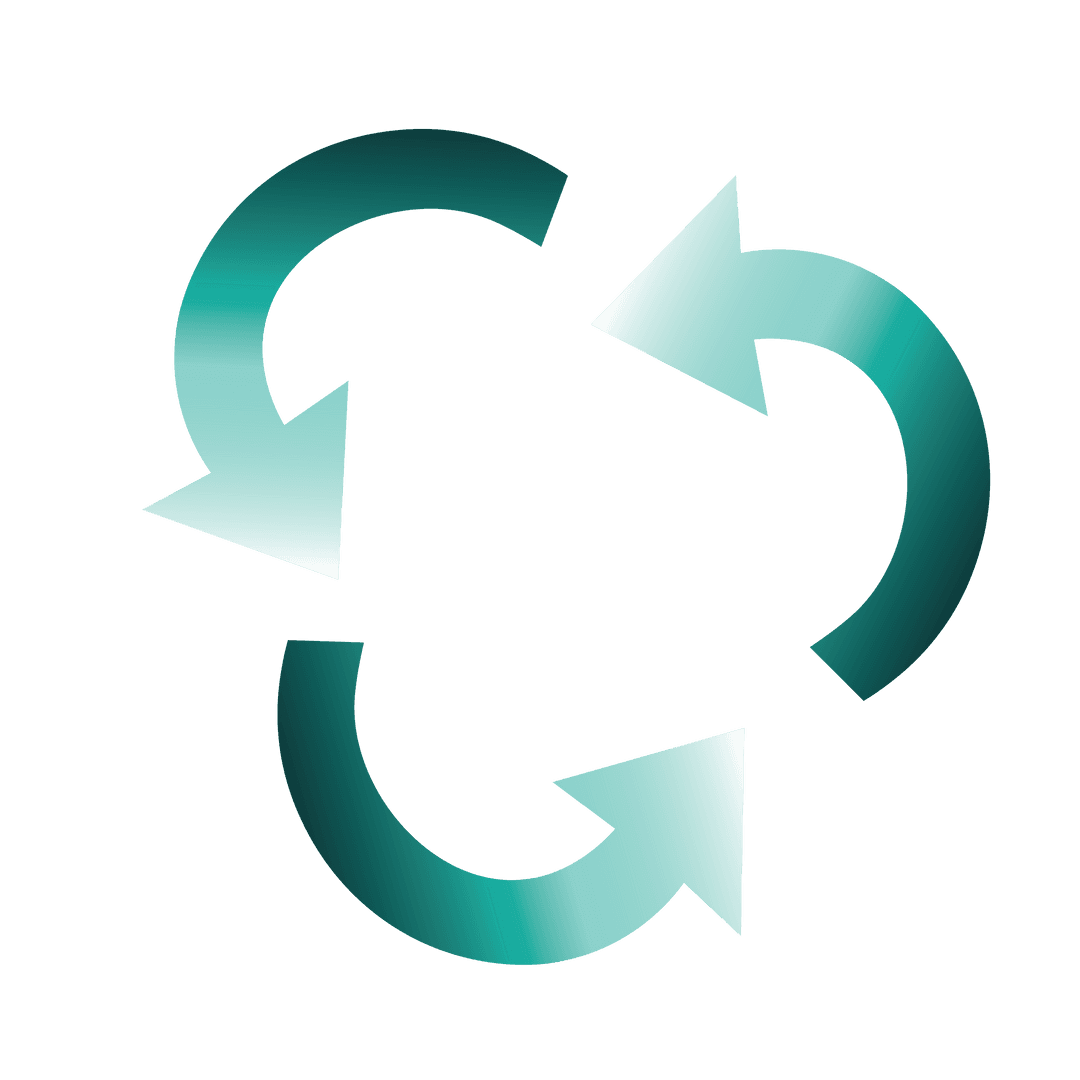 Green Recycling Arrows on Transparent Background Illustration
