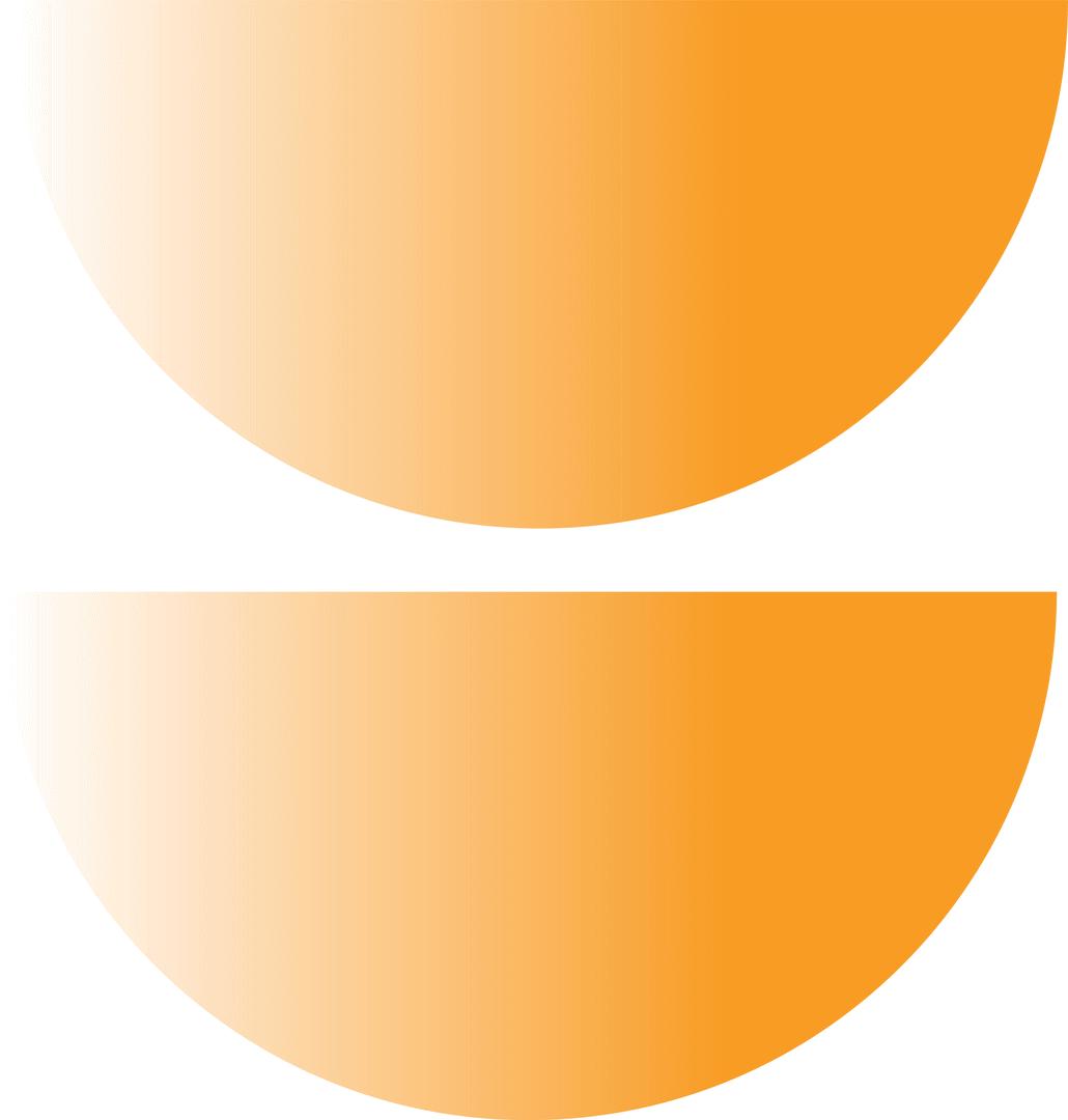 Orange Minimalist Semi Circles on Transparent Background