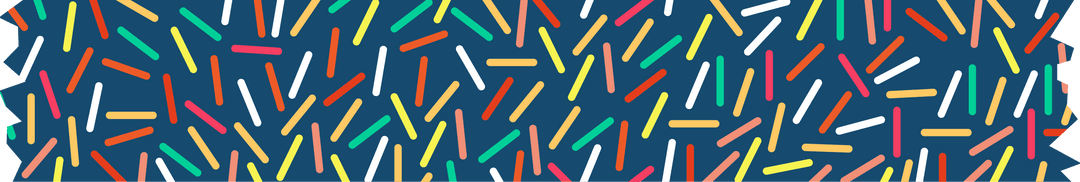 Playful Colorful Sprinkles Pattern on Transparent Blue Background