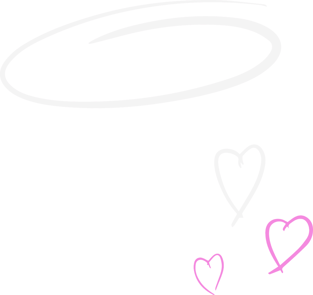 Whimsical Doodle Transparent Canvas with Oval and Hearts