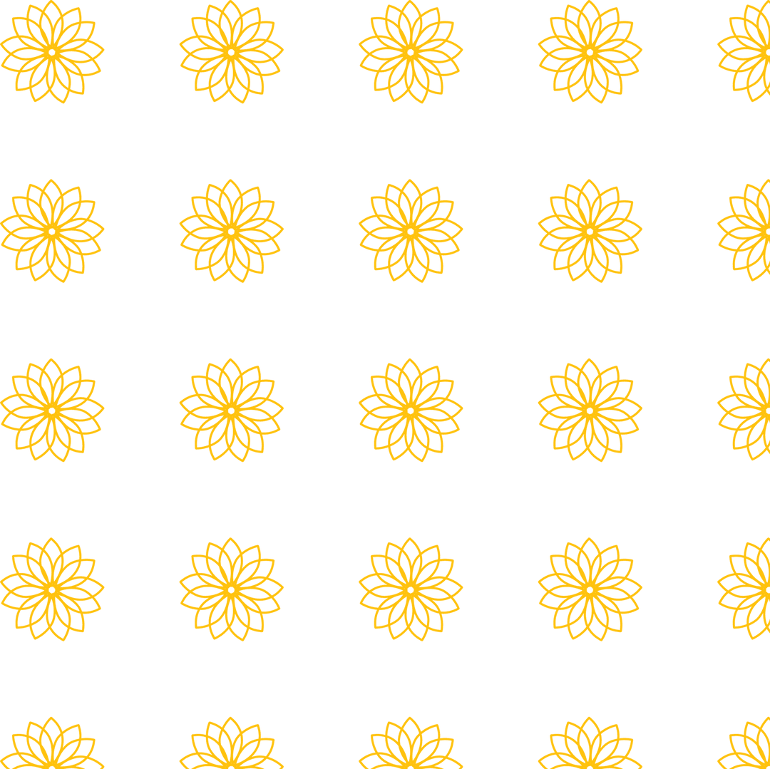 Yellow Floral Pattern on Transparent Background for Design Projects