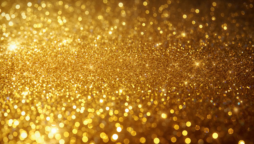 Shimmering Gold Glitter Texture with Sparkling Light Bokeh