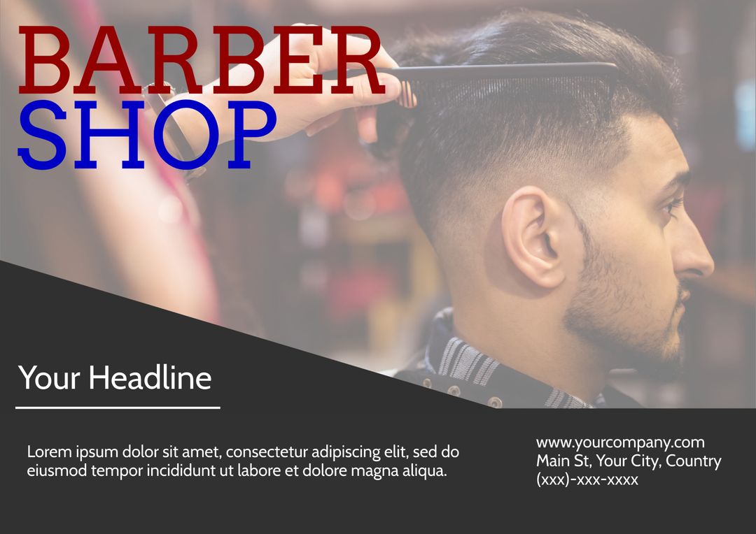 Professional Barbershop Grooming Services with Modern Hairstyling - Download Free Stock Templates Pikwizard.com