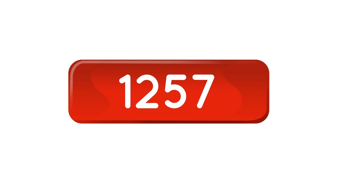 Red Digital Counter Displaying Number on White Background
