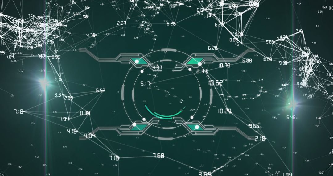 Futuristic Digital Interface with Data Networks and Connections