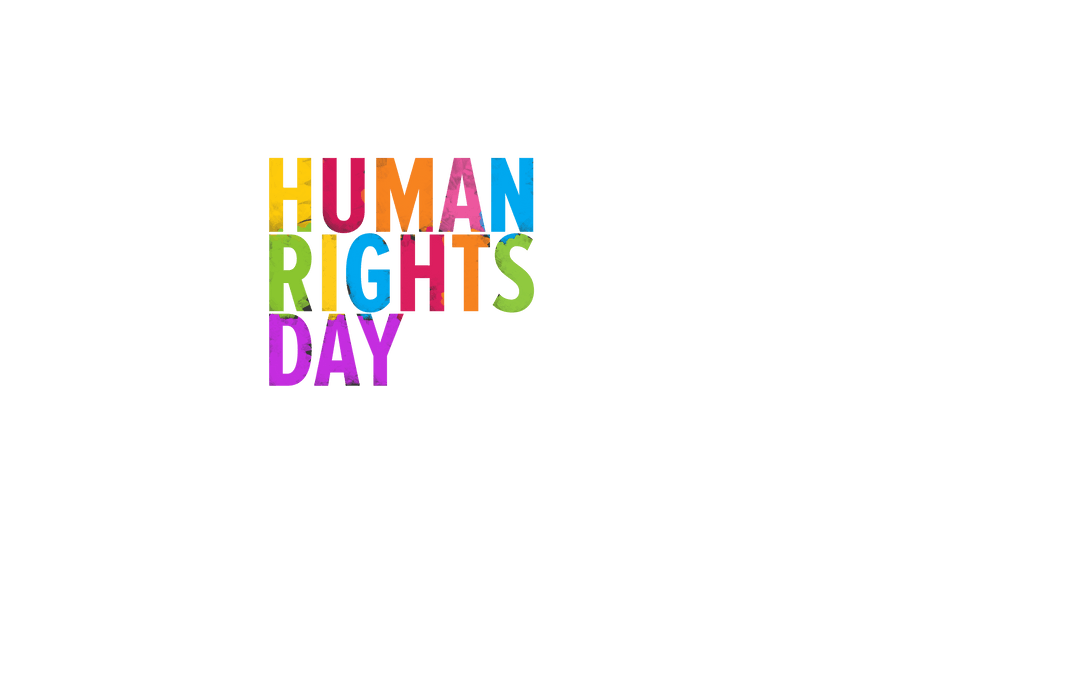 Colorful Human Rights Day Text on Transparent Background