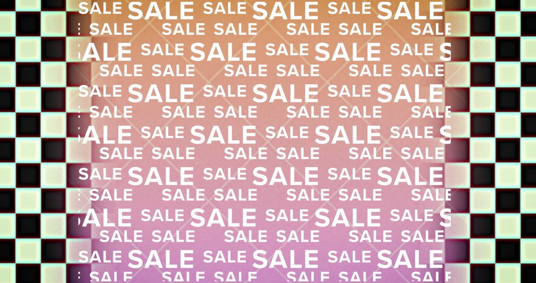 Retro Checkerboard Sale Background with Gradient Overlay