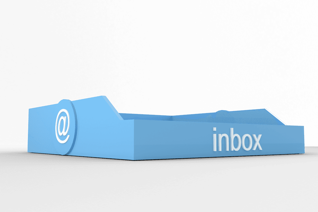 Transparent Blue Inbox Icon for Digital Communication