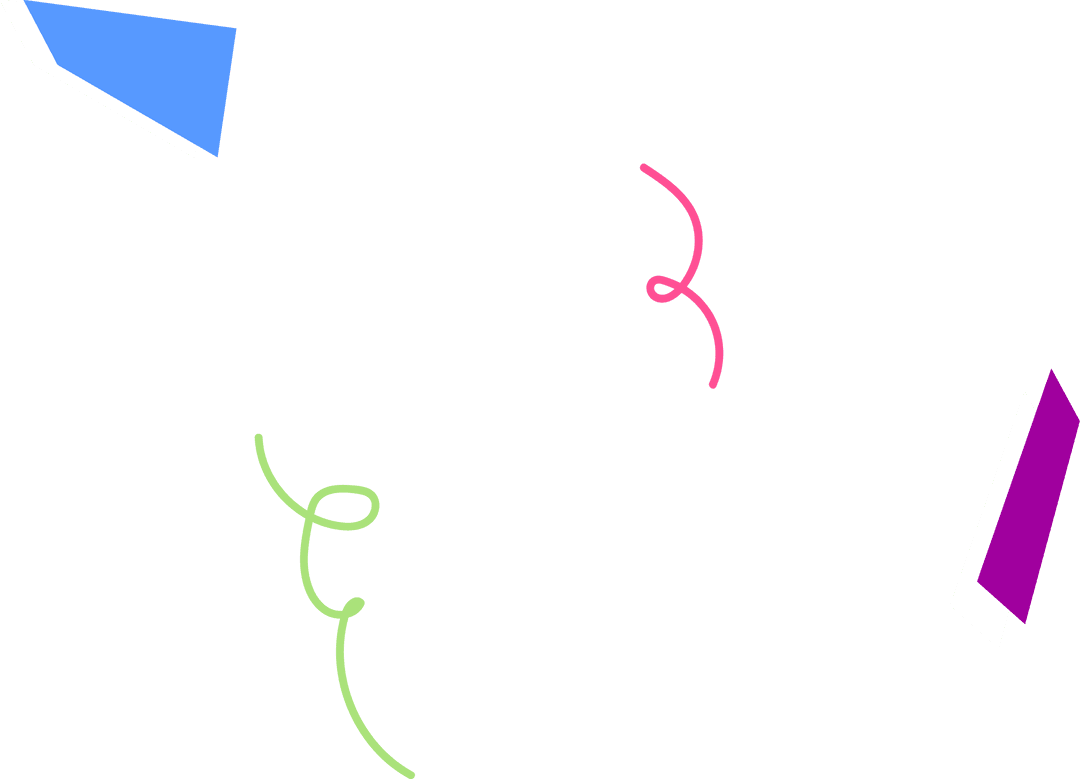 Vibrant Geometric Elements with Transparent Background