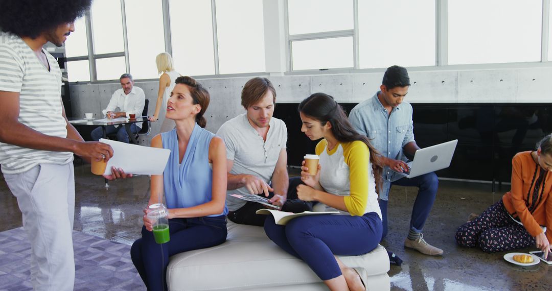 Diverse Professionals Collaborating in Modern Setting