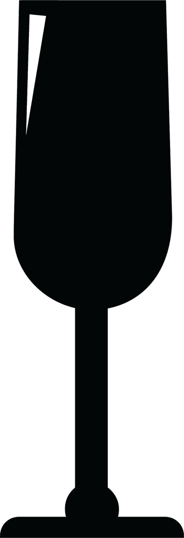 Black Glass Silhouette with Copy Space on Transparent Background