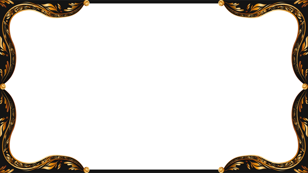 Transparent Gold Filigree Swirling Border with Vintage Elegance