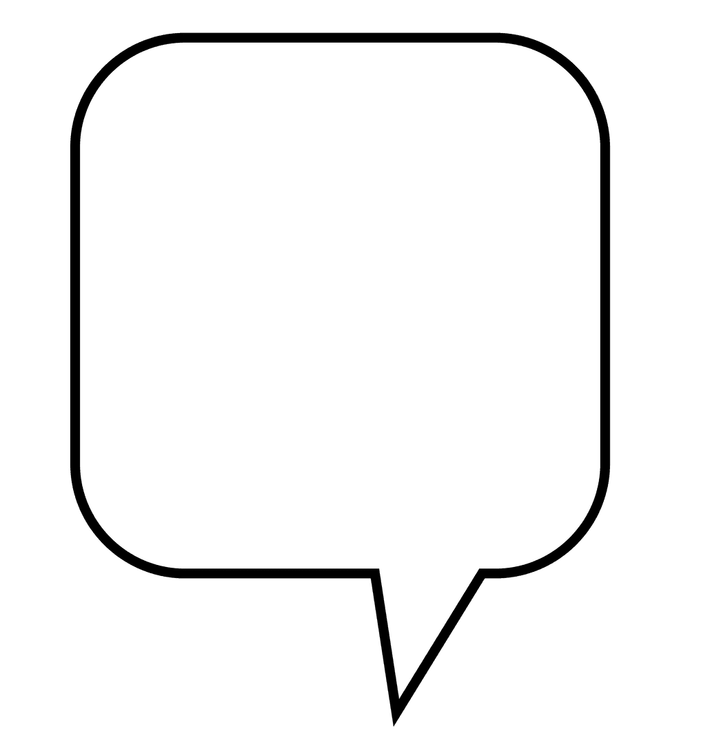 Large White Speech Bubble on Transparent Background for Messages