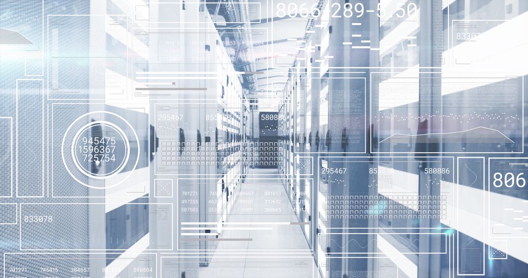 Futuristic Data Streaming in Modern Server Room Background