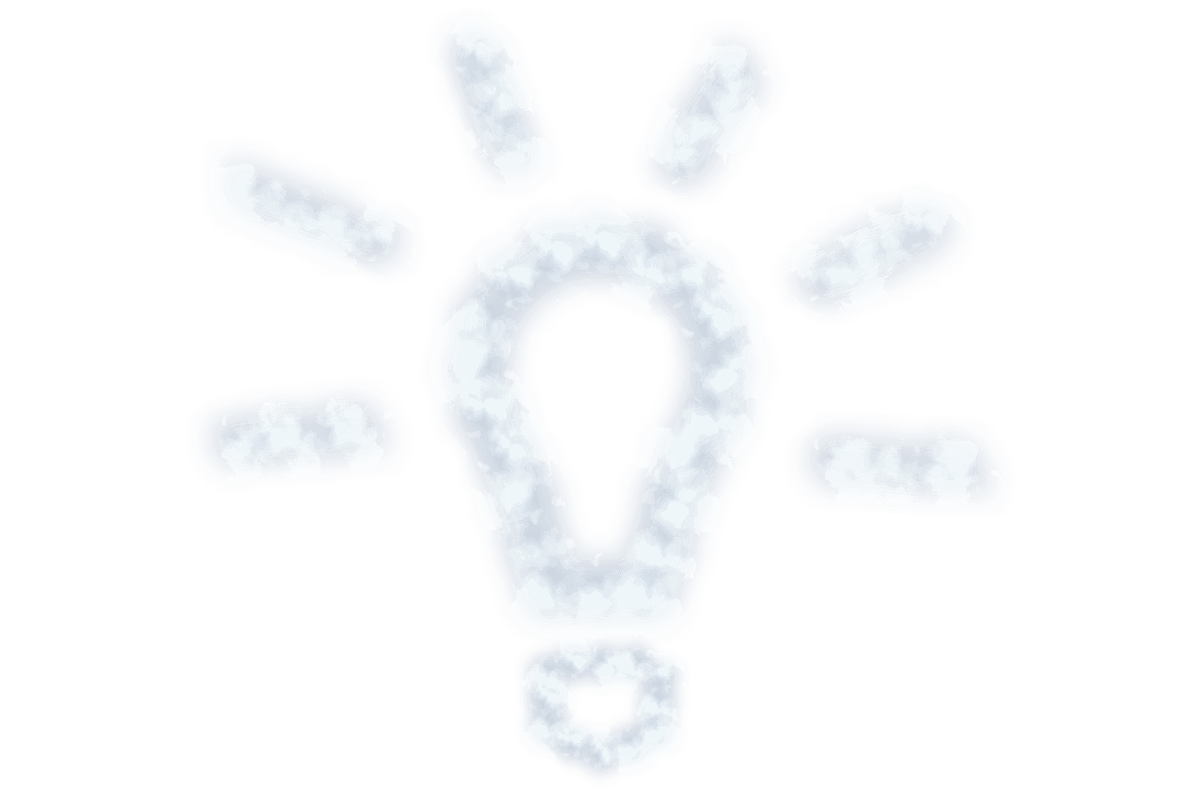 Cloudy Light Bulb Symbol on Transparent Background