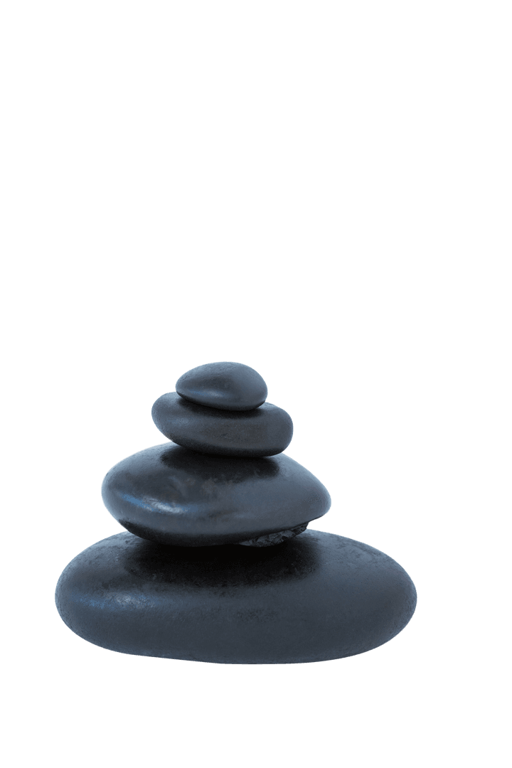 Balanced Stack of Stones on Transparent Background for Zen and Harmony