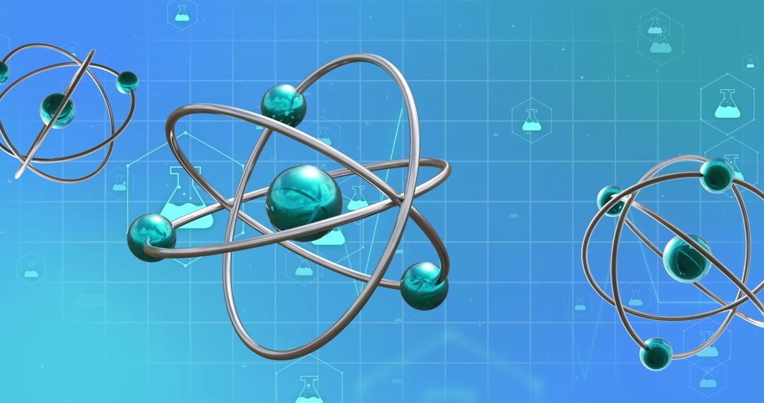 Abstract Science Concept with Atoms and Chemistry Symbols