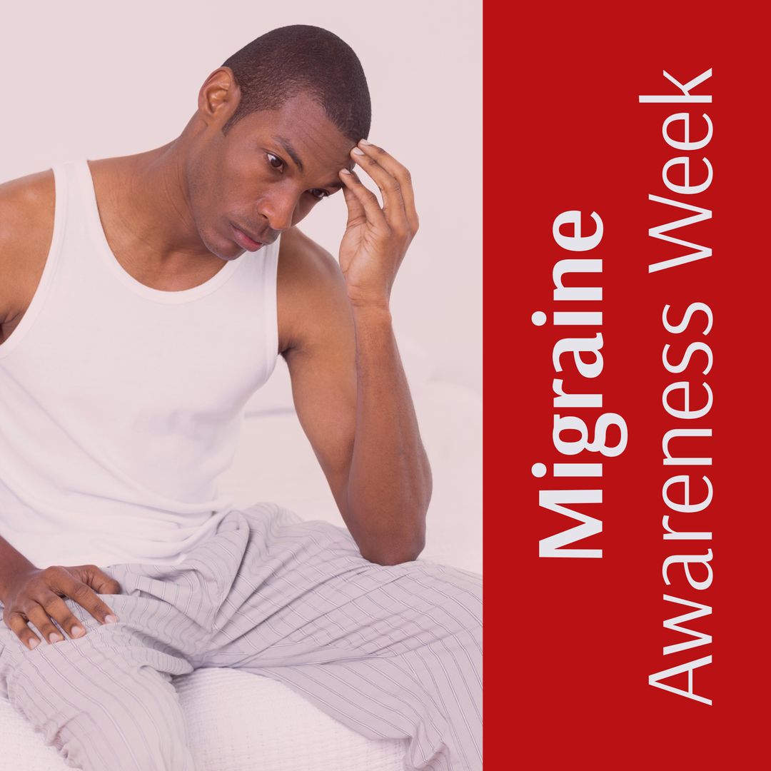 African American Man Experiencing Migraine for Awareness Week Campaign - Download Free Stock Templates Pikwizard.com