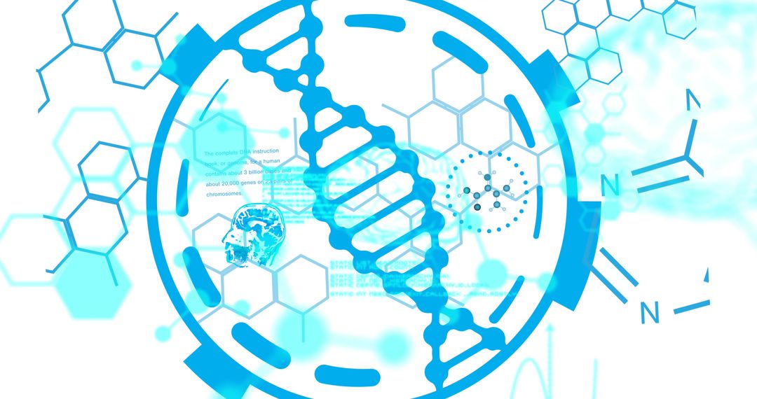 Dynamic DNA Strand with Digital Data and Science Concepts
