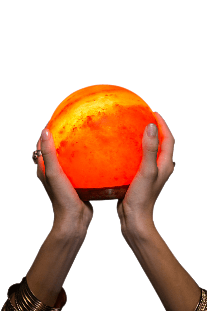 Fortune Teller Holding Glowing Transparent Crystal Ball