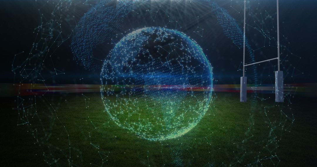 Digital Globe Overlay with Rugby Stadium Vibe