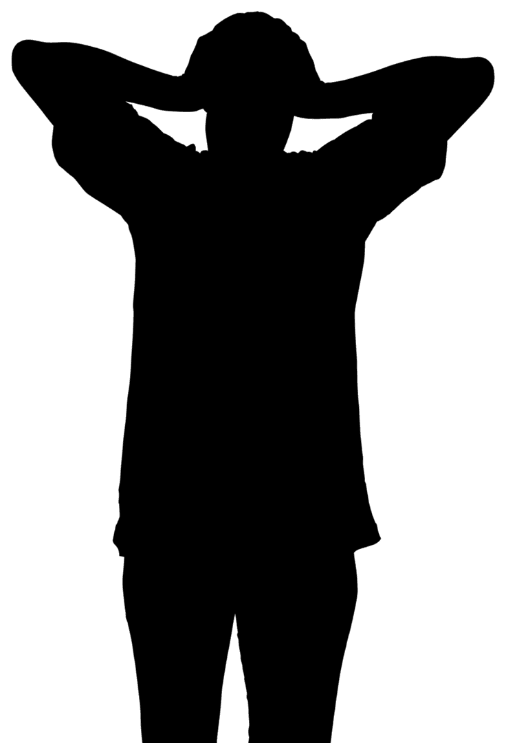 Silhouette of Sportswoman Displaying Competitive Emotion on Transparent Background